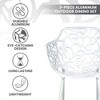 LeisureMod Devon 3-Piece Aluminum Patio Dining Set - Glass Top - Stackable Chairs - 4 of 4
