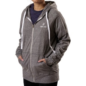 Pavilion Gift Company - Lake Life - Medium Heather Gray Unisex Hooded Sweatshirt - Sweatshirts - 1 of 4