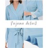 cheibear Womens Robe Knit Floral Pattern Lace Trim Lounge Sleepwear Long Sleeve Bathrobe - 4 of 4