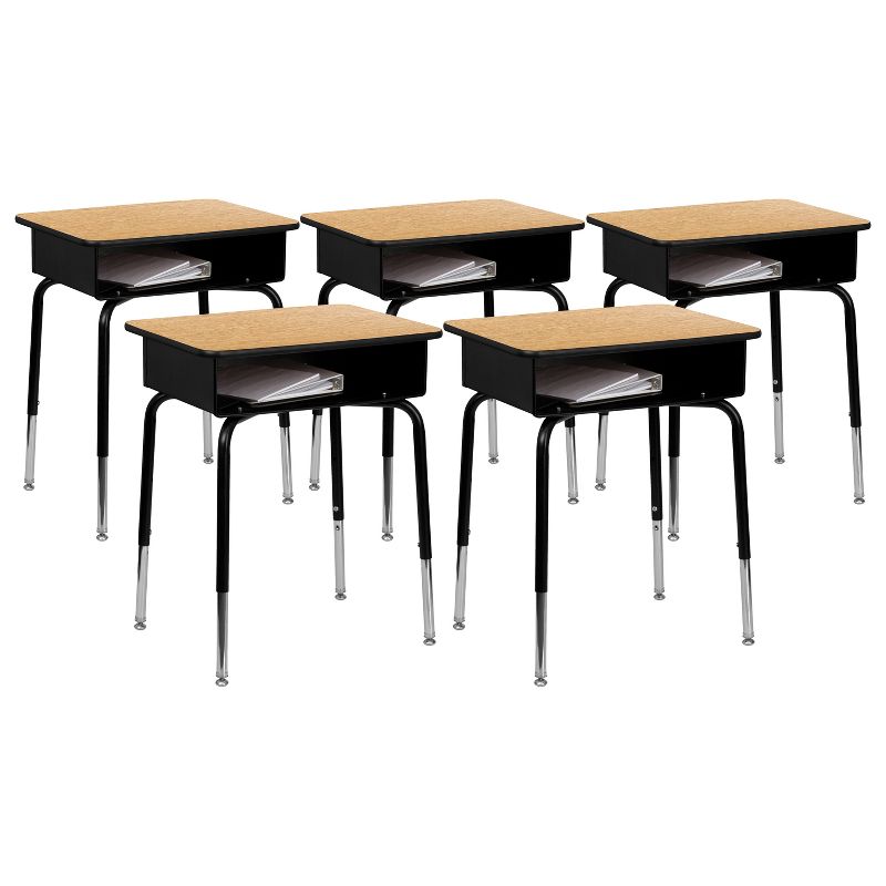 Flash Furniture Billie Student Desk with Open Front Metal Book Box - Set of 5, 1 of 6