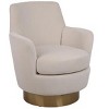 Lyngins 360° Swivel Accent Chair, Swivel Barrel Chair, Armchair for Living Room, Round Barrel Chairs with Gold Stainless Steel Base, Reading Chair - 3 of 4