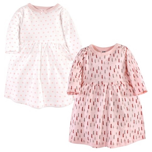 Hudson Baby Infant And Toddler Girl Cotton Long-sleeve Dresses 2pk ...