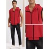 Lars Amadeus Men's Zip Up Sleeveless Drawstring Hooded Vest - 4 of 4