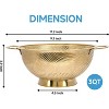 Gold Strainer for Kitchen, 3QT, Stainless Steel Colander with Handle for Fruits Vegetables Cooking Food, Dishwasher Safe - 3 of 4