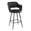 26" Contemporary Fixed-Height Counter Stool with Metal Legs, Armrests, and Square Footrest, Set of 2 - 2 of 4