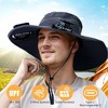 LakeForest "Outdoor Sun Hat with 2 Rechargeable Fans, Solar Powered, UPF50+, Breathable Mesh for Hiking & Fishing" Black - 3 of 4