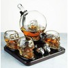 The Wine Savant Skull Globe Design Whiskey & Wine Decanter Set Includes 4 Skull Head Shot Glasses, Unique Home Bar Design - 750 ml - 3 of 4