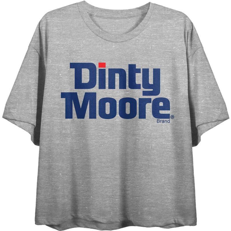 Dinty Moore Soup Logo Juniors Heather Gray T-shirt, 1 of 3