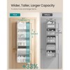 Over The Door Organizer with 5 Pockets, 5-Tier Hanging Storage with Transparent Mesh, Metal Hooks for Pantry Bathroom Bedroom, Cloud White - 2 of 4