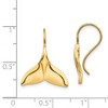 Black Bow Jewelry Polished Whale Tail Wire Drop Earrings in 14k Yellow Gold - 4 of 4