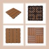 11 PCS 11.7" X 11.7" Square Plastic Wood Deck Tiles, Outdoor Terrace Flooring，Light Brown - 3 of 4