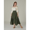 Viscose Women's High Waist Pleated Skirt, Cake Style Midi Skirt - 2 of 4