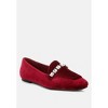 Kyari Velvet Diamante Strap Loafers - 3 of 4