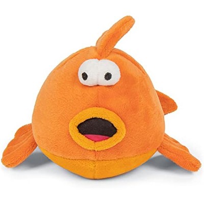 goDog Action Plush Goldfish Animated Squeaky Dog Toy, Chew Guard Technology - Orange, One Size