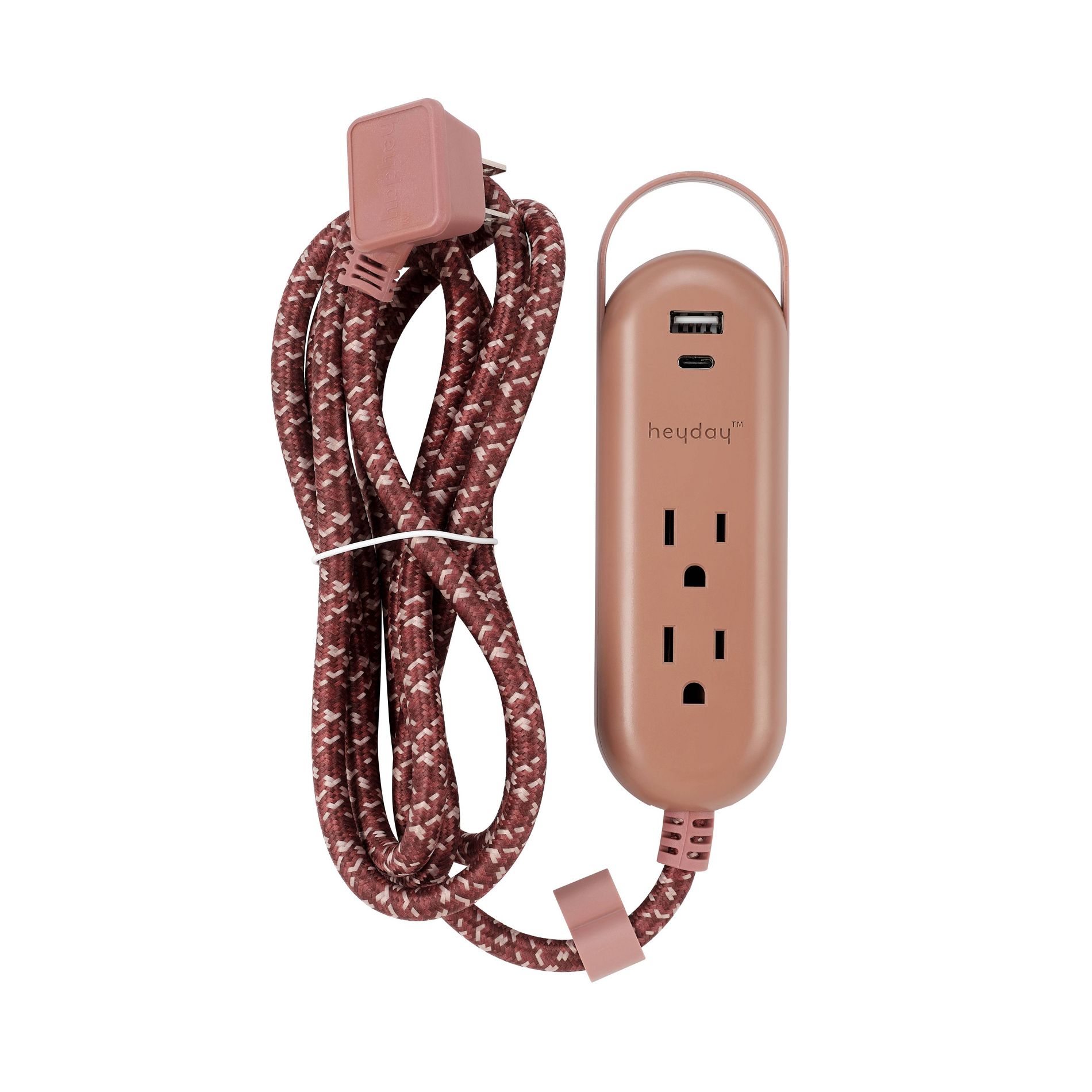 6' 2 Outlet Indoor Cord with USB Brown - Heyday™
