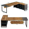 Tribesigns L-Shaped 70.8" Executive Computer Desk 55" File Cabinet - 3 of 4
