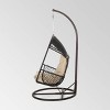 Malia Outdoor Wicker Hanging Chair with Stand Brown/Tan - Christopher Knight Home: Patio Swing, Weather-Resistant - 4 of 4