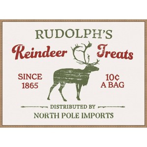 Amanti Art 38"x28" Christmas Farm Sign IV by Victoria Barnes Framed Canvas Wall Art Print - 1 of 4