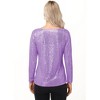 Anna-Kaci Women's Long Sleeve Sequin Top with Crew Neck and Fitted Silhouette - 4 of 4