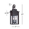 Franklin Iron Works Bransford Mission Outdoor Wall Light Fixture Black Specked Gray 17" Clear Glass Panels for Post Exterior Barn Deck House Porch - 4 of 4