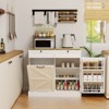 Kitchen Trash Can Storage Cabinet With 2 Drawers, 1 Tilt Out Trash Cabinet and 1 Door With Storage Rack & 2 Shelves For Kitchen, Dinning Room - 2 of 4