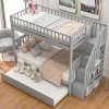 Streamdale Twin over Twin Bunk Bed with Trundle and Storage, Gray - 2 of 4