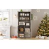 Modern Kitchen Sideboard with Microwave Stand, Tall Wooden Bar Cabinet with Drawers and Adjustable Shelves for Dining and Living Room, Pastoral Grey - 4 of 4