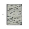 Dark Gray And Ivory Wool Abstract Hand Hooked Area Rug - 3 of 4