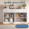 55" Sideboard Buffet Cabinet with Storage, Buffet Table with 2 Drawers, 4 Acrylic Doors and  Adjustable Shelves for Kitchen, Dining Room, Living Room - 4 of 4
