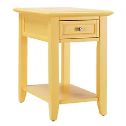 Resnick Accent Table with Hidden Outlet - Lemon - Inspire Q