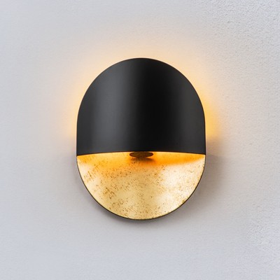 LLHZSY Modern Minimalist 1-Light Black and Gold Wall Sconces Light - 9 1/10"W x 23 3/5" H