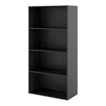 miBasics 47" Silkpath Modern 4 Tier Stackable and Modular Bookcase Black