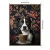 Amanti Art The Refined Staffy Cafe Moment by Mowzu  Framed Canvas Wall Art - 3 of 4