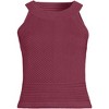 Lands' End Women's Gassed Cotton Pointelle Halter Top Sweater Set Top - 3 of 4