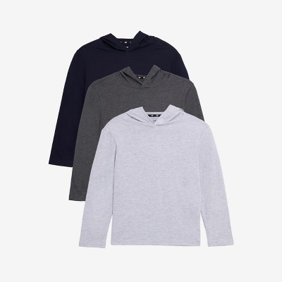 X RAY 3 Pack Kids And Boys 100% Cotton Long Sleeve Hoodie T-Shirts
