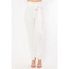 Slickblue Women's High Waist Skinny Pants – Lime/White, S-L– Belt Detail, Fold Waist – Perfect for Casual & Formal Wear - 2 of 3