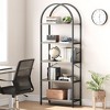 Bookshelf 5 Tier Bookcase Arched Display Racks Tall Standing Bookshelves Metal Frame Open Storage Rack Shelf - 3 of 4