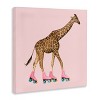 Stupell Industries 12"x12" Kids' Funny Giraffe Wearing Roller skates Cute Pink Design Wall Art Unframed - 3 of 4