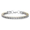 Steeltime 24" and 8.5" Men's stainless steel wheat link set. Color Options: Silver, Gold, Two-Tone - 3 of 4