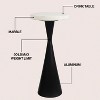JONATHAN Y Ziggy 22" Contemporary Designer Metal Drink Table & Decorative End Table with White Marble Round Top & Cone Pedestal Base - 3 of 4