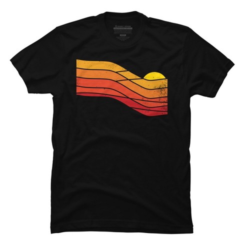 Men's Design By Humans 70s Retro Sunset By Vanphirst T-Shirt - Black - Small