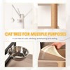 Cat Tree with Litter Box Enclosure - Modern Cat Condo with Scratching Posts, Feeding Bowl & Removable Pompom Sticks, Gray - 3 of 4