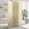 Oriental Furniture 6" Double Sided Mandala Pattern Canvas Room Divider Ivory: Adjustable 3-Panel Biombo, Spruce Wood Frame - 4 of 4