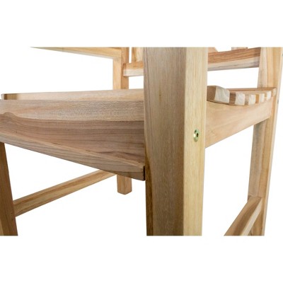 Nordic Teak Natural Outdoor Dining Chair with Arm Rests