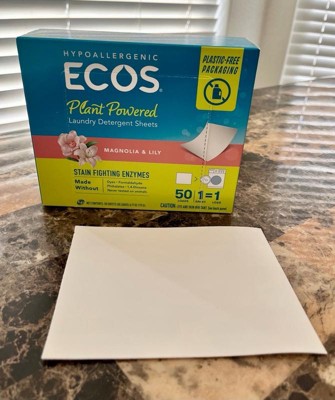 ECOS Laundry Detergent Sheets, 50ct, Magnolia & Lily