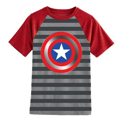 Kids Captain America  Striped T-Shirt