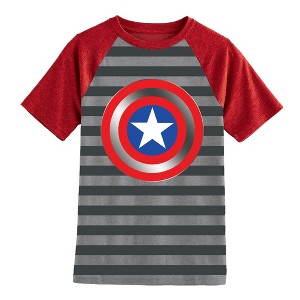 Kids Captain America  Striped T-Shirt - 1 of 2