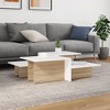 vidaXL Coffee Tables, Set of 2, Sonoma Oak and White Engineered Wood - 2 of 4