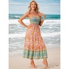 INSPIRE CHIC Women's Summer Spaghetti Strap A-Line Flowy Smocked Midi Boho Floral Sundresses - 4 of 4