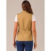 Allegra K Women's Solid Zip Up Sleeveless Utility Anorak Outwear Cargo Vest - 4 of 4